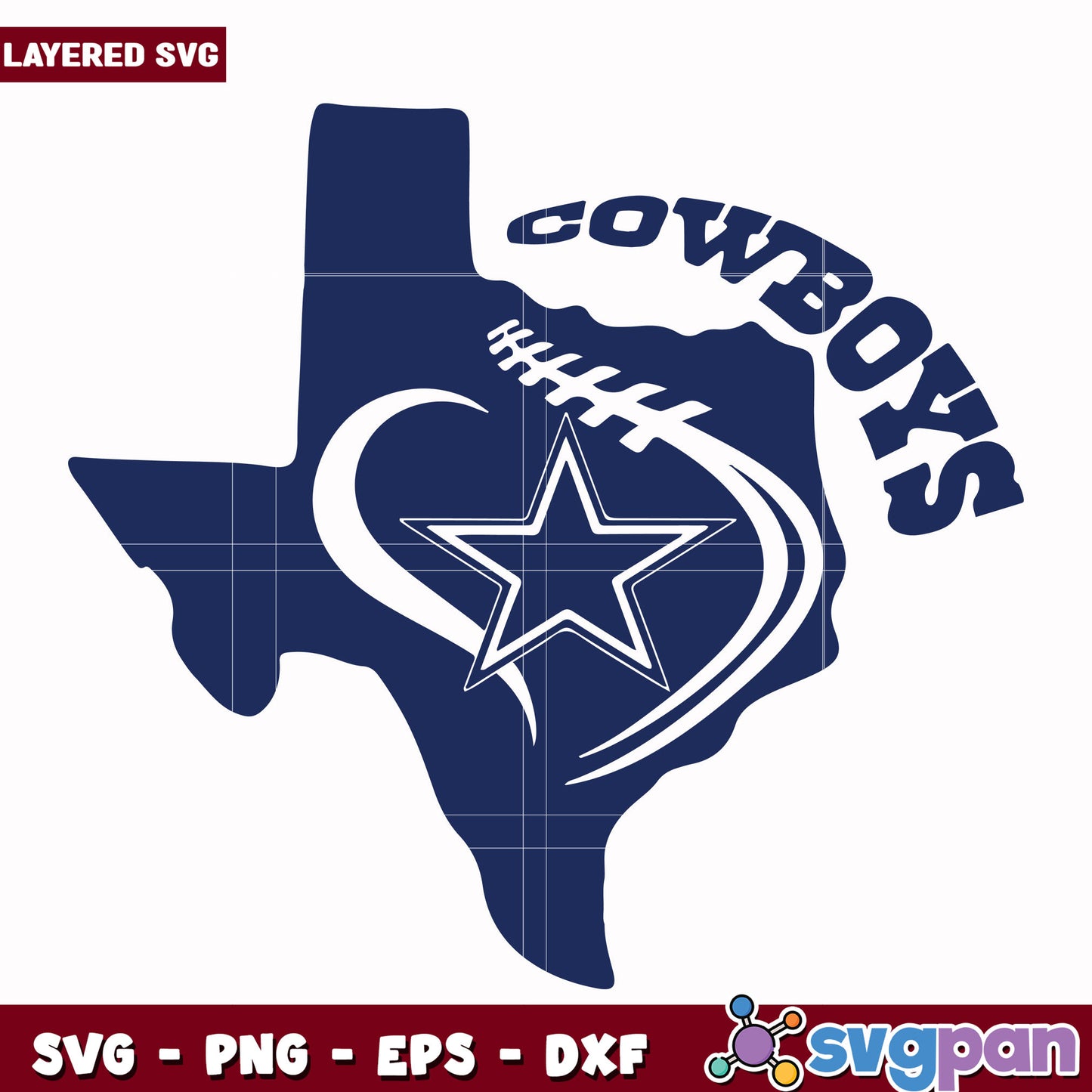 Cowboys nation svg, nfl teams svg, american rugby svg
