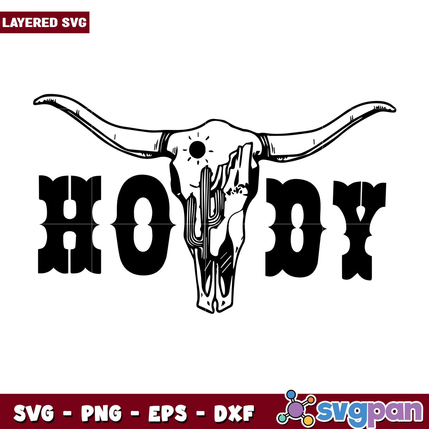Cow skull howdy cowboy svg, howdy cowboy svg, cowboy skull svg