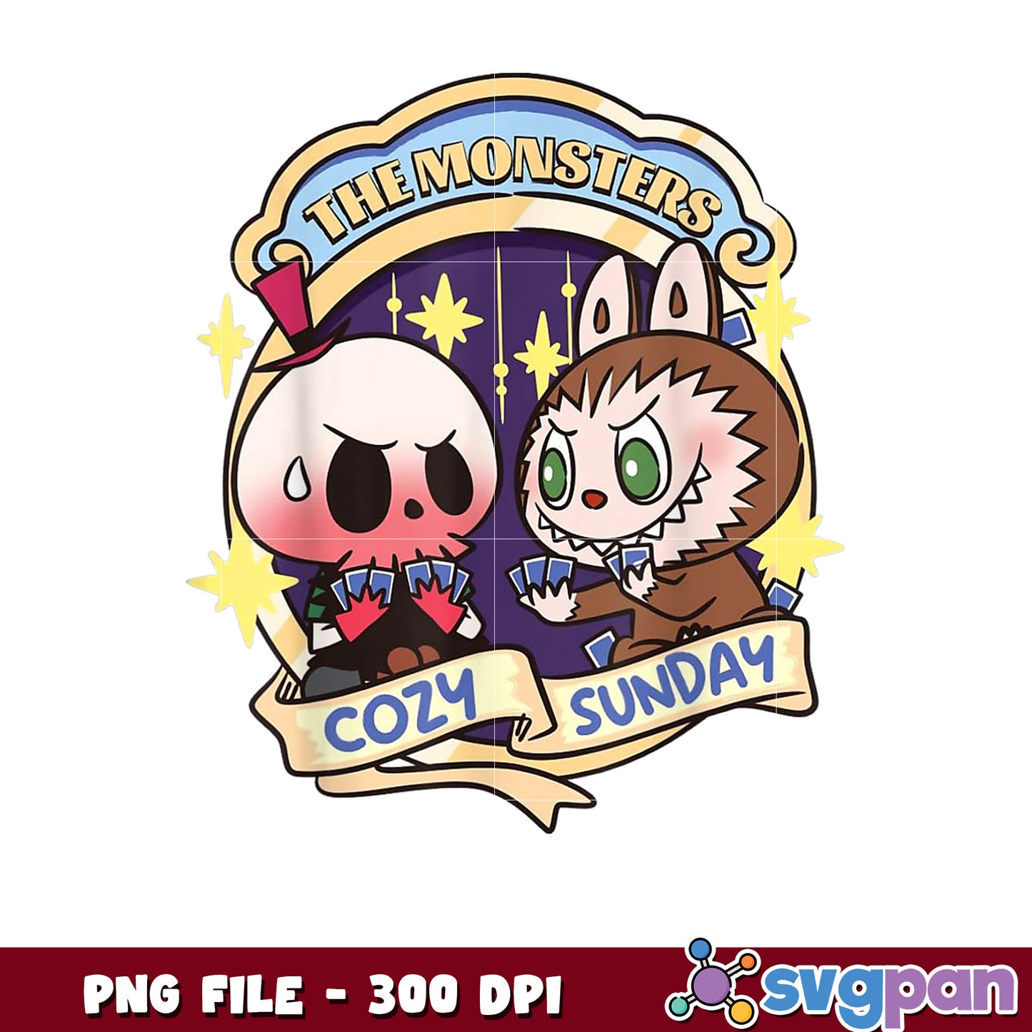 Cozy Sunday Monsters PNG 300 DPI Download