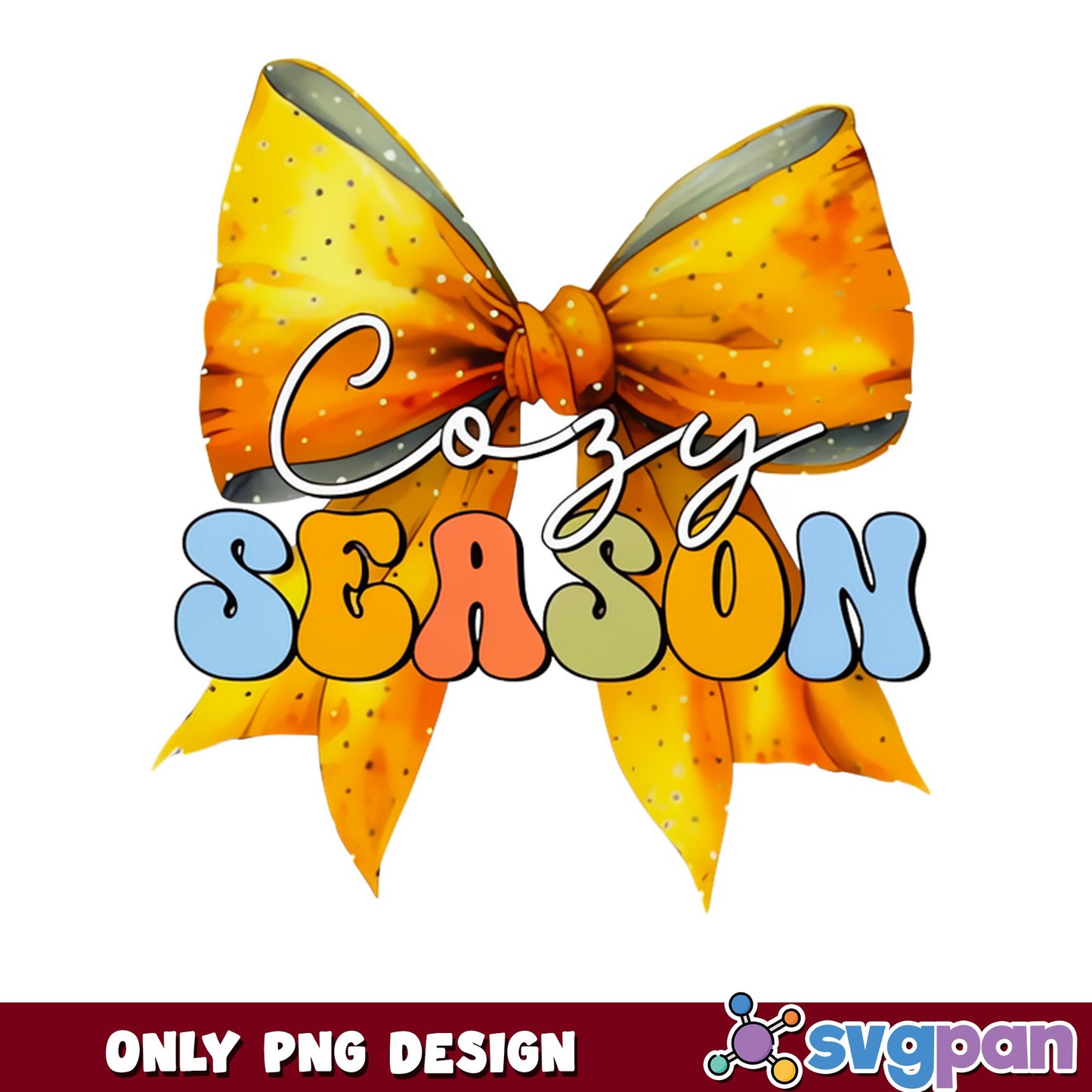 Cozy Season Bow PNG, Fall Autumn Sublimation, Coquette PNG