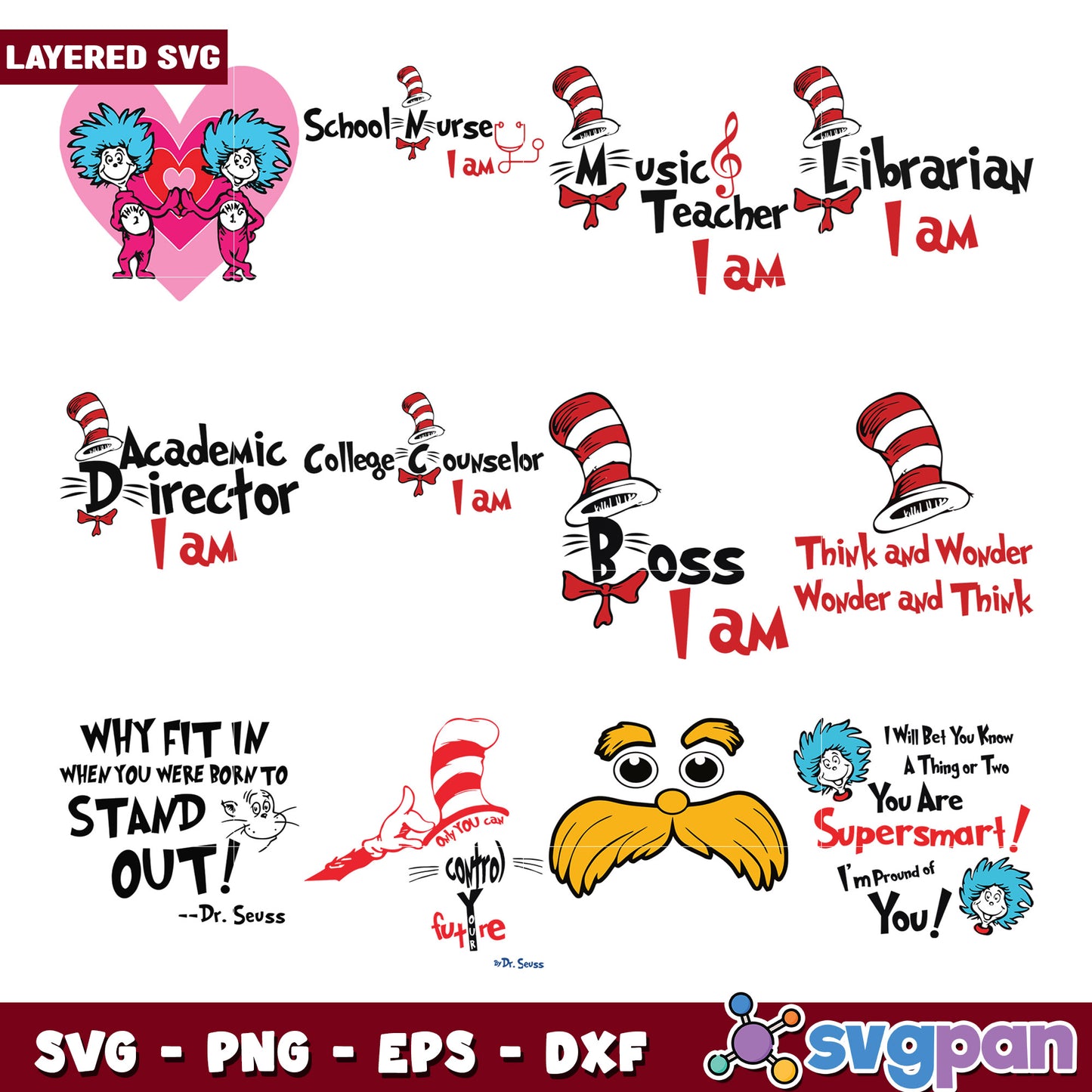 Creative Dr Seuss Inspired SVG Bundle for Professionals