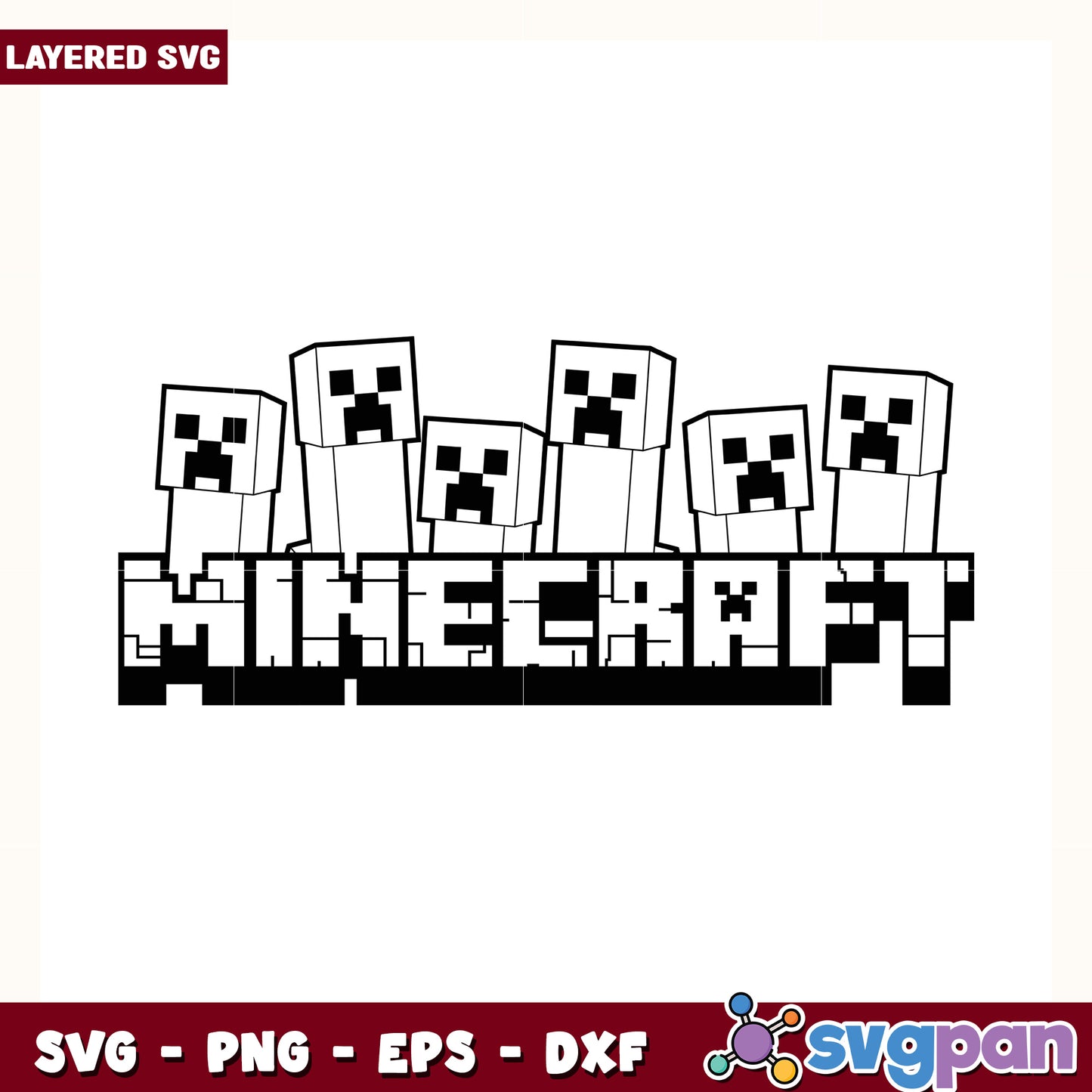 Creepers in minecraft white design svg, minecraft game svg, funny creeper svg