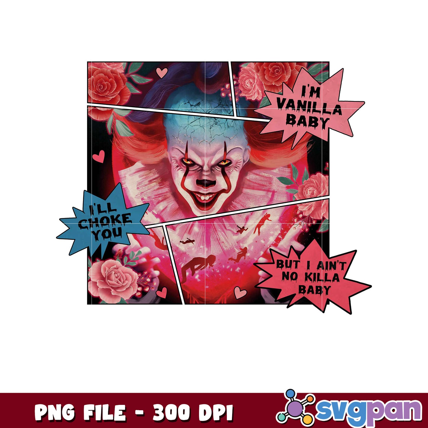 Creepy Clown PNG Design, Perfect for Halloween Decor