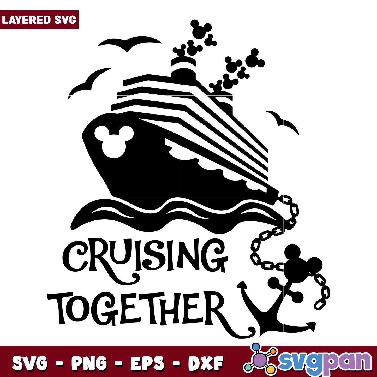 Cruisin' Together svg, Disney characters svg, digital download