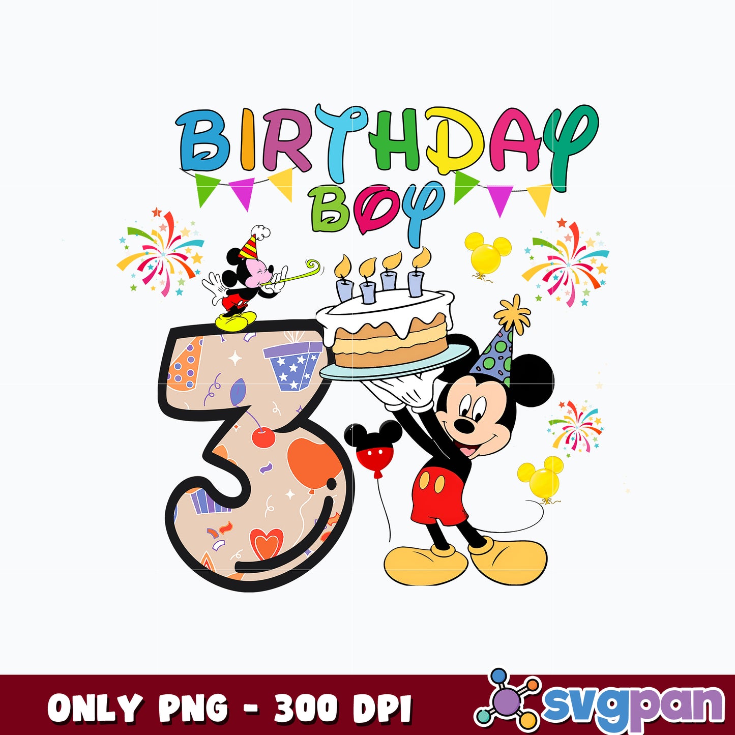 Mickey Mouse 3rd birthday boy