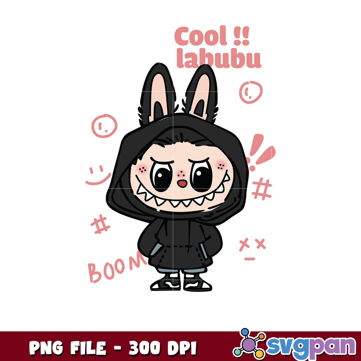 Cute Bunny Hoodie Boy PNG 300 DPI