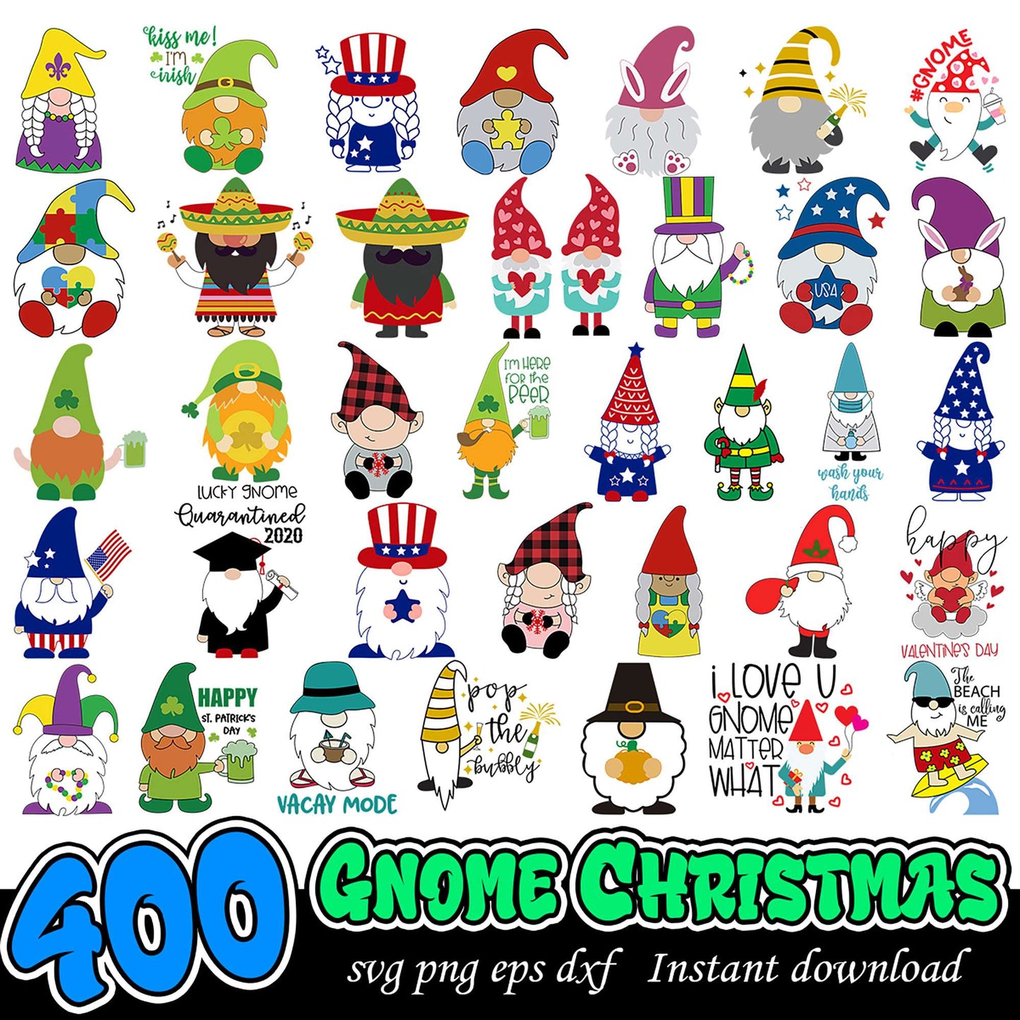 Cute Gnome Bundle SVG for Every Holiday and Occasion