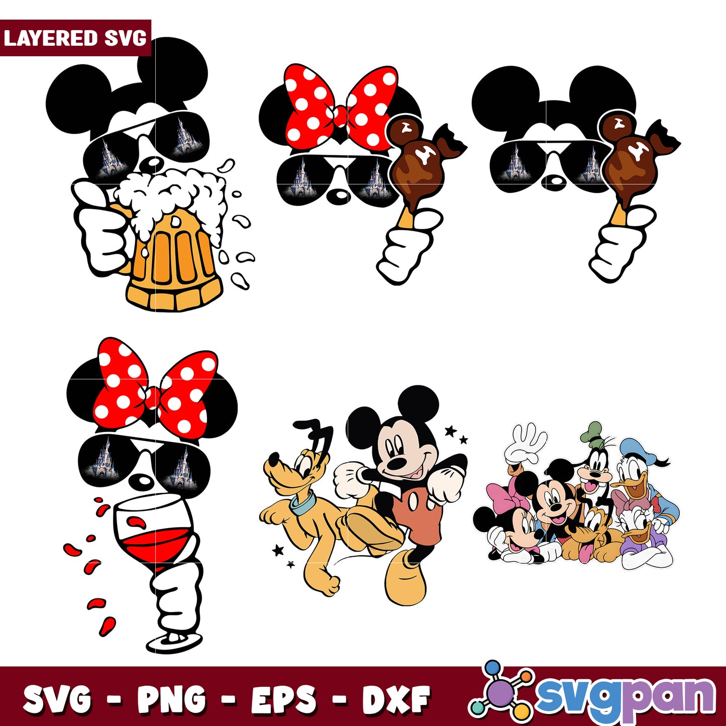 Cute Mickey Mouse Bundle SVG for Crafting Fun