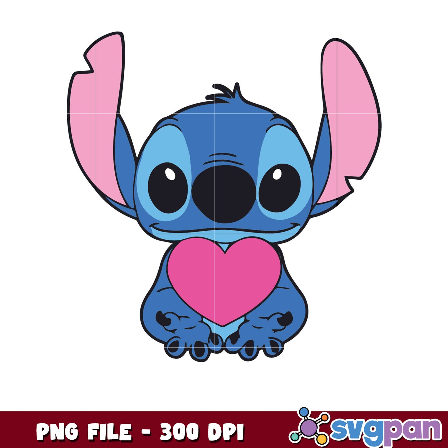 Cute Stitch Character Holding Heart PNG File, Quality Design