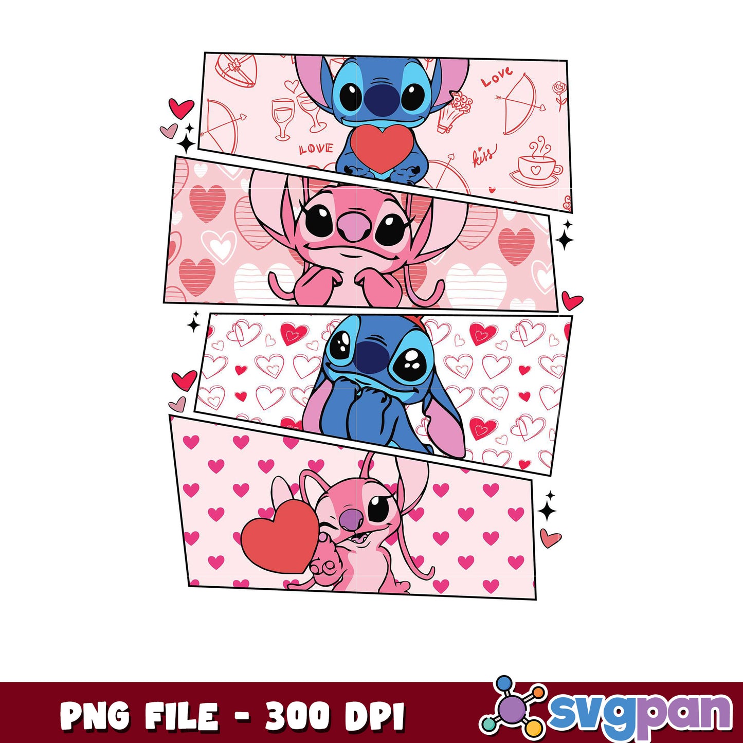 Cute Stitch Characters PNG File, Perfect for Crafts and Prints