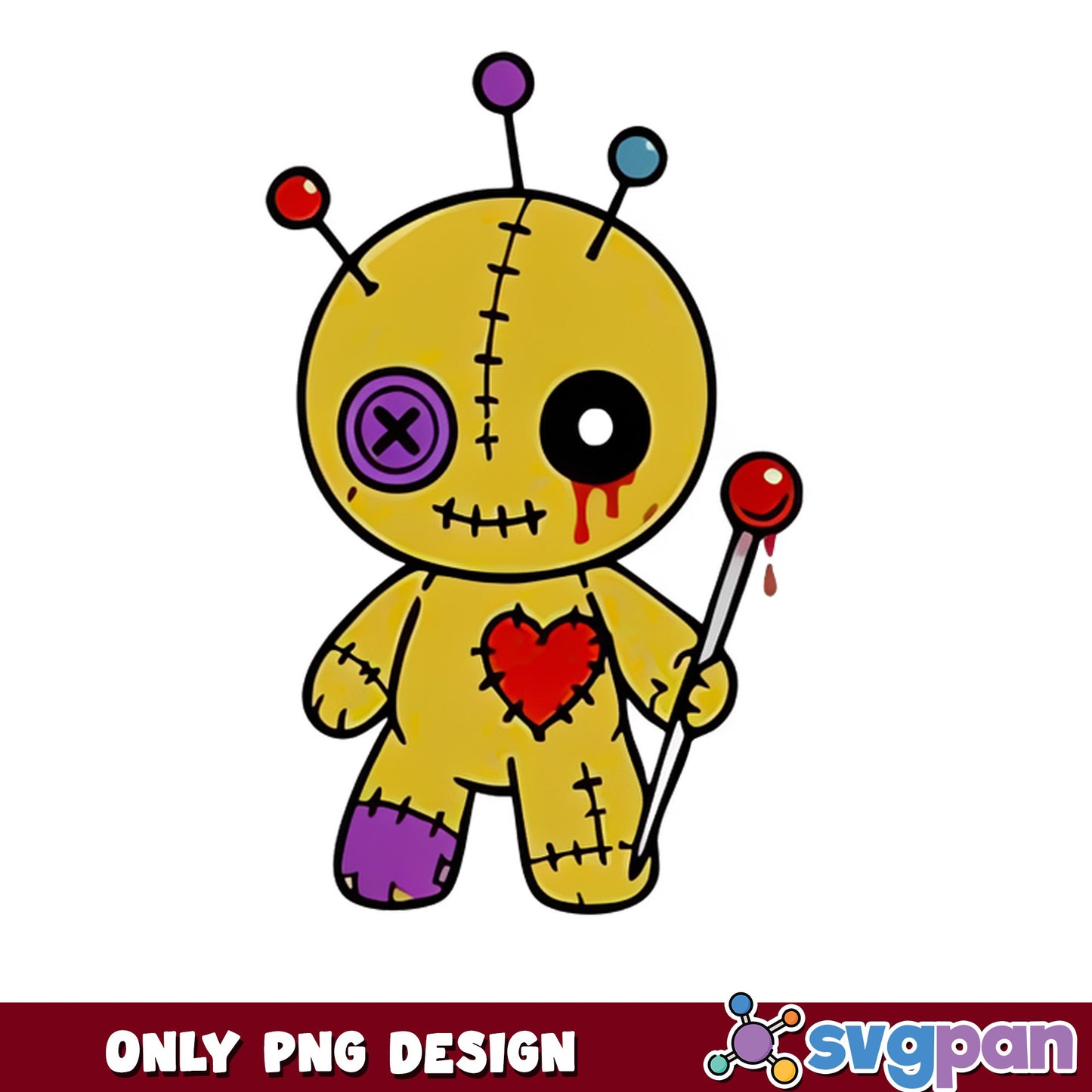 Cute Voodoo Doll PNG, Halloween Spooky Doll, Horror PNG