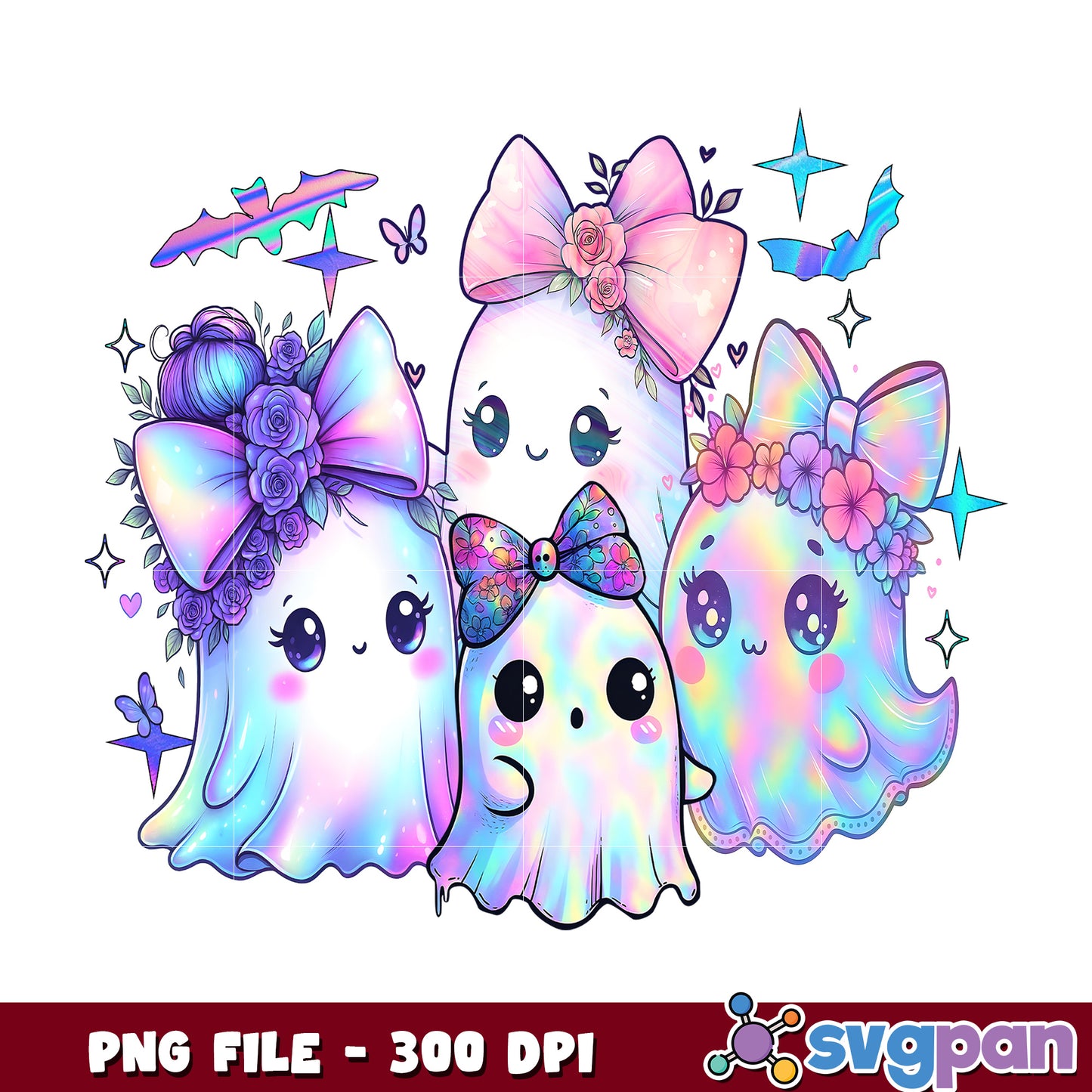 Cute and lovely ghosts png, halloween costumes png, spirit halloween png