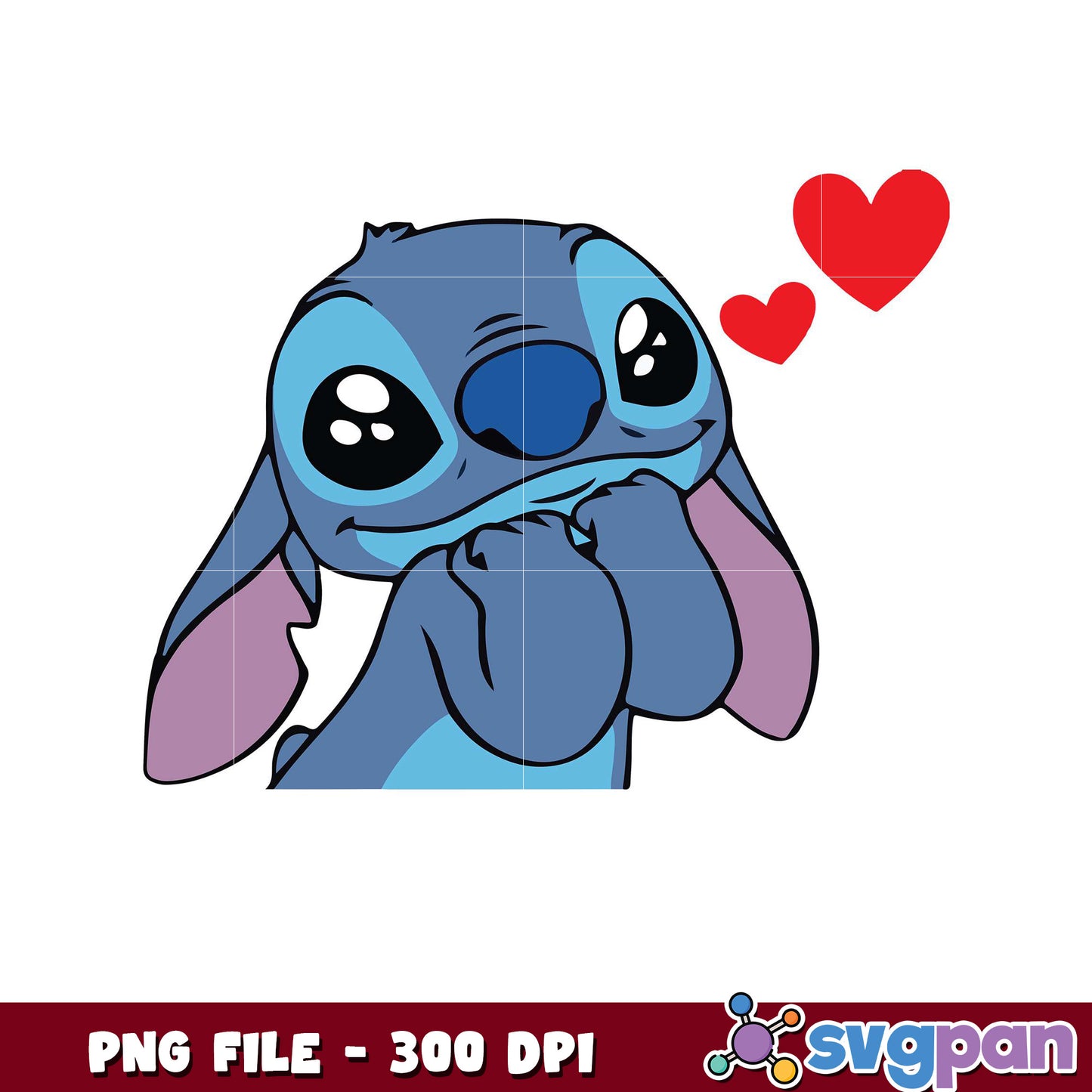 Cute blue character with hearts, perfect for any design