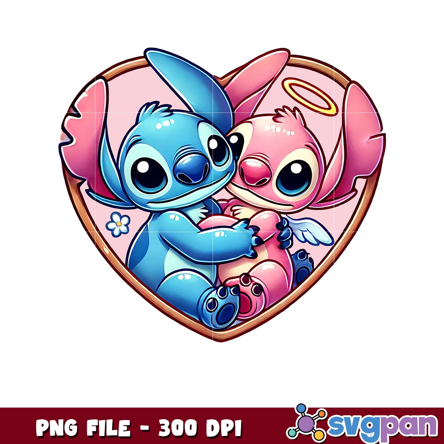 Cute cartoon characters in heart design, perfect for gifts