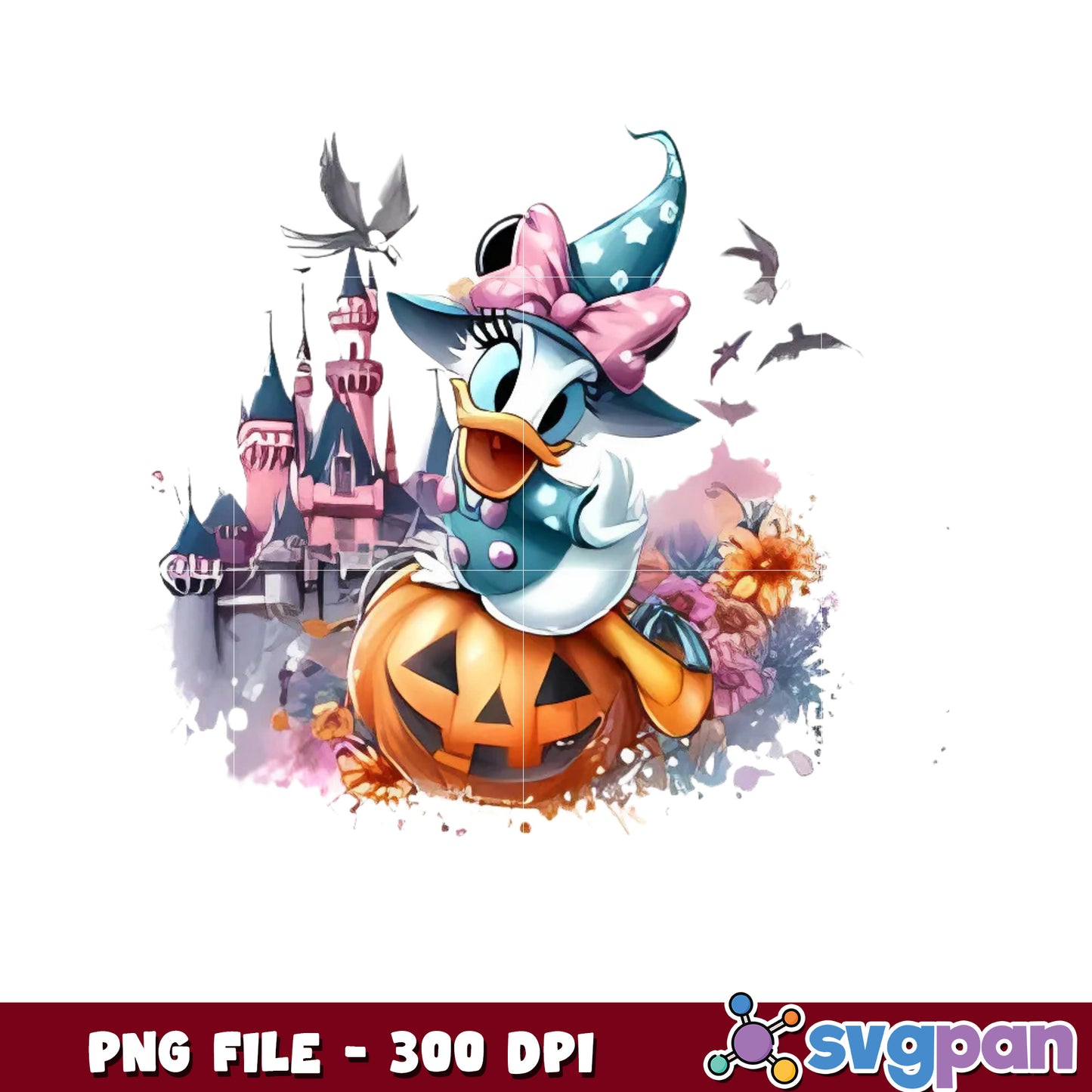 Cute daisy png, disney halloween png, halloween time png