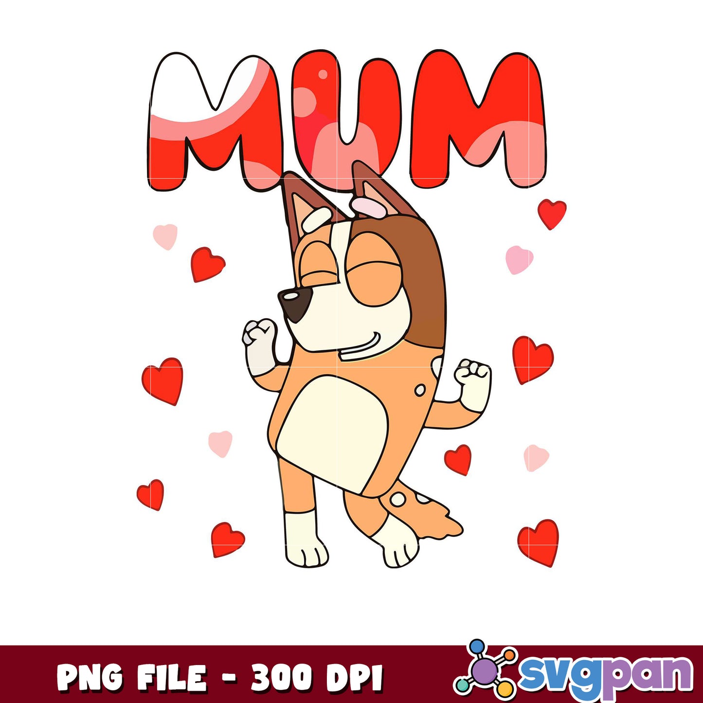 Cute dog illustration for Mum, perfect for gifts and decor