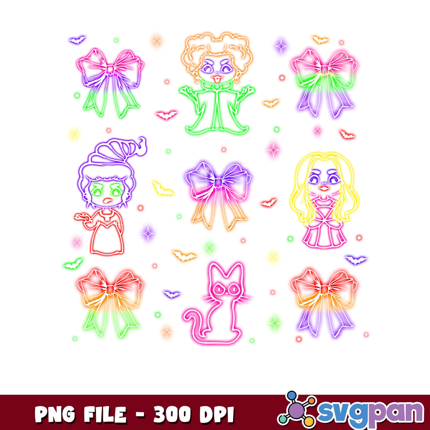 Cute halloween design png, horror movie characters png, fall and halloween decor png
