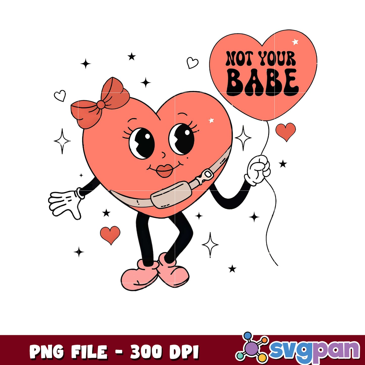 Cute heart character with a funny phrase, perfect for gifts