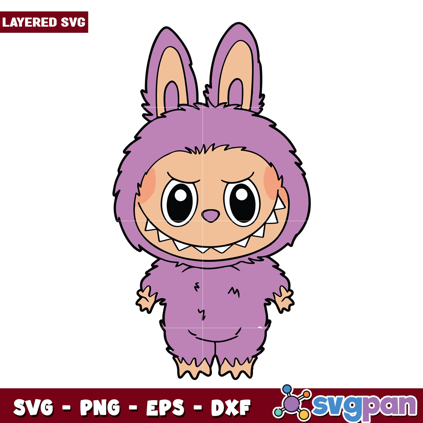 Cute labubu purple design svg, labubu popmart svg, labubu toys svg