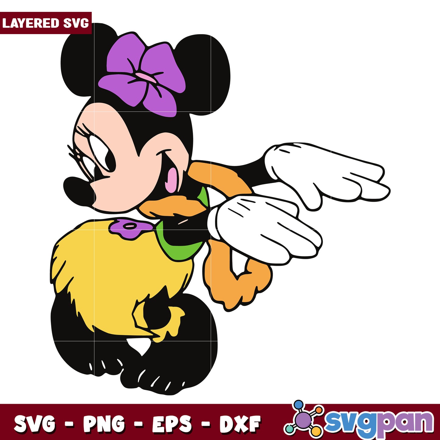 Cute minnie mouse in hawaii svg, disney characters svg, summer time svg