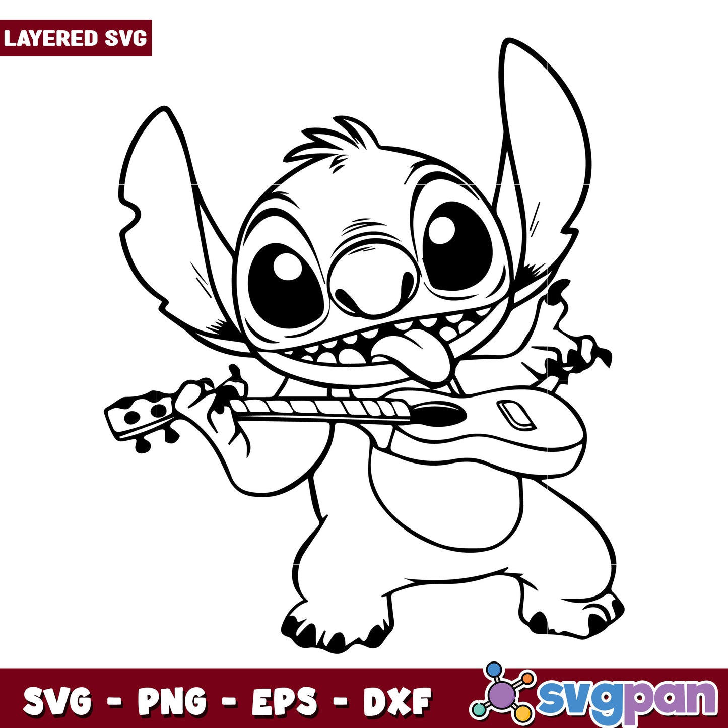 Cute stitch playing guitar svg, lilo and stitch toys svg, lilo and stitch movie svg