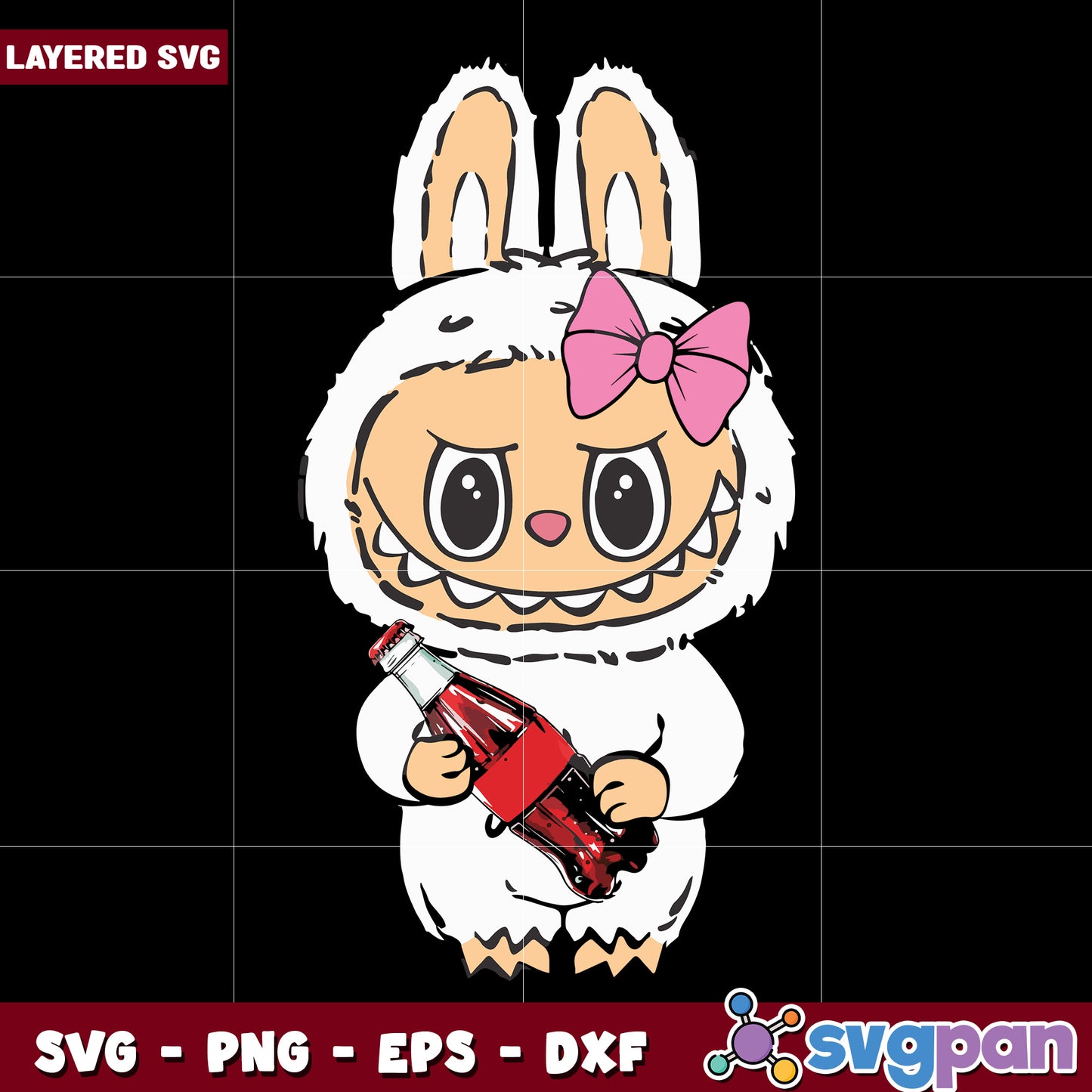 Cute white labubu svg, labubu dolls svg, popmart labubu svg