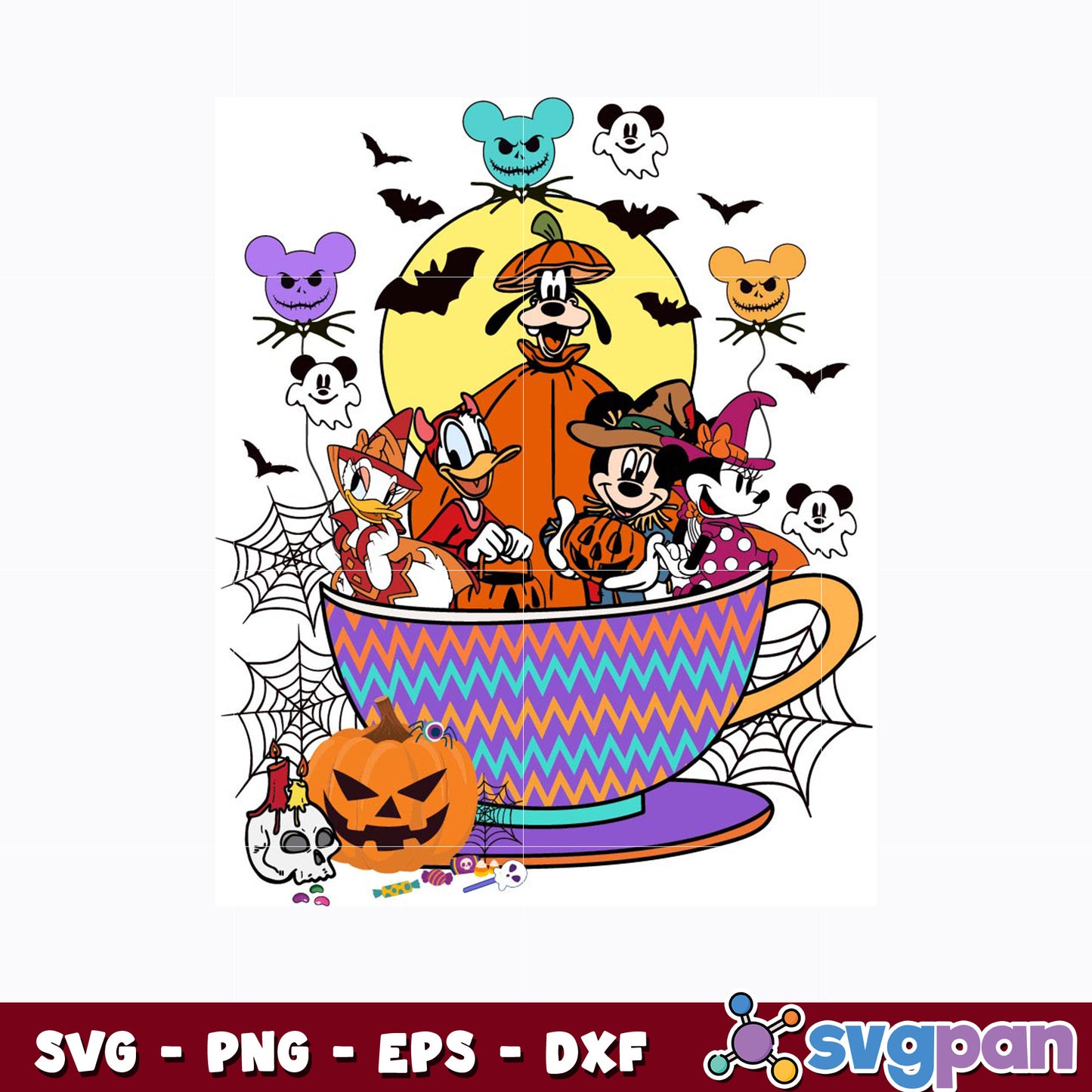 Mickey mouse friends halloween svg