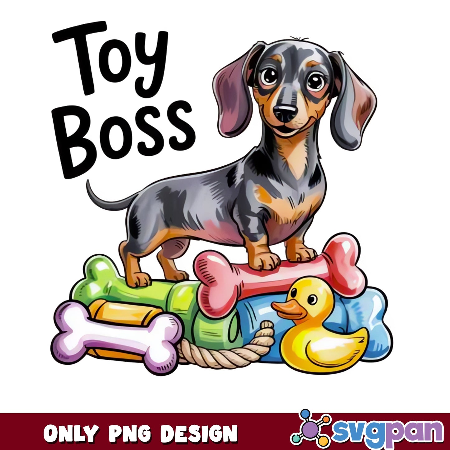 Dachshund Toy Boss PNG, Funny Dog Sublimation, Pet Lover PNG