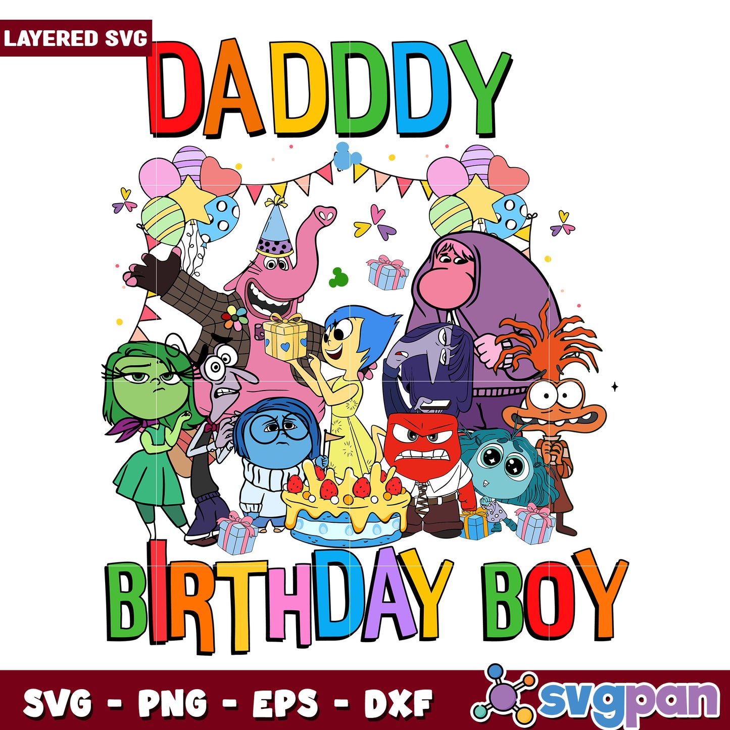 Daddy birthday boy png, disneyland png, inside out png