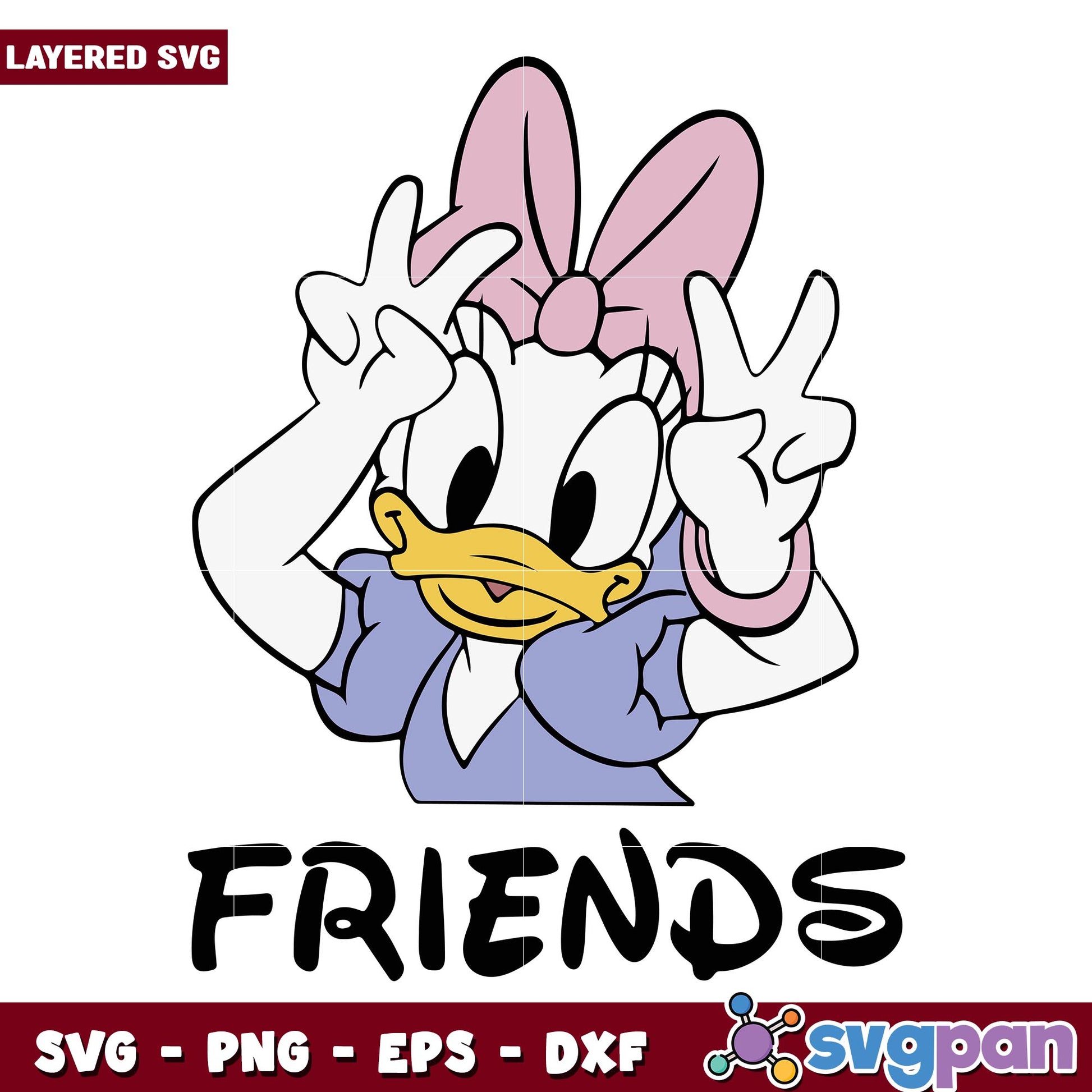 Daisy duck disney friends svg, Disney characters svg, Digital Download