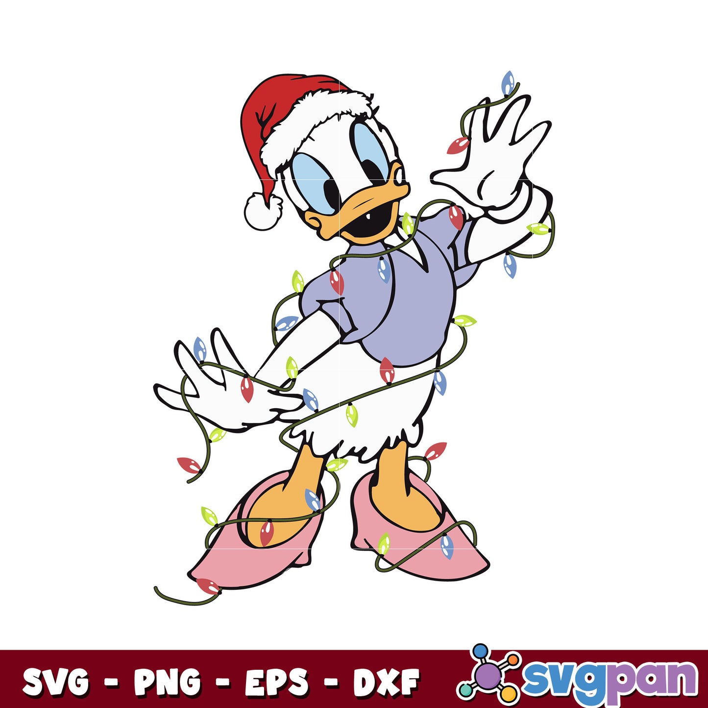 Daisy duck christmas hat svg, lights christmas svg, daisy duck christmas svg
