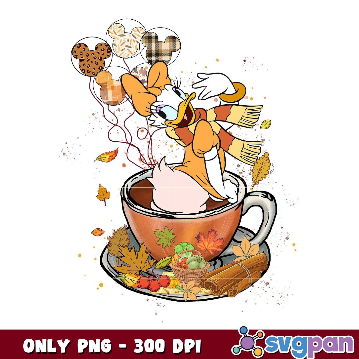Daisy duck coffee png, daisy duck png, disney daisy duck png