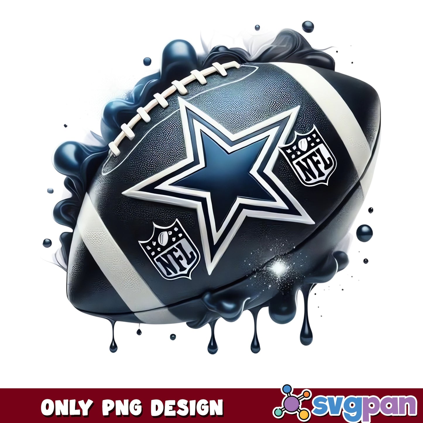 Dallas Cowboys Football Drip PNG, Cowboys NFL PNG, Football PNG