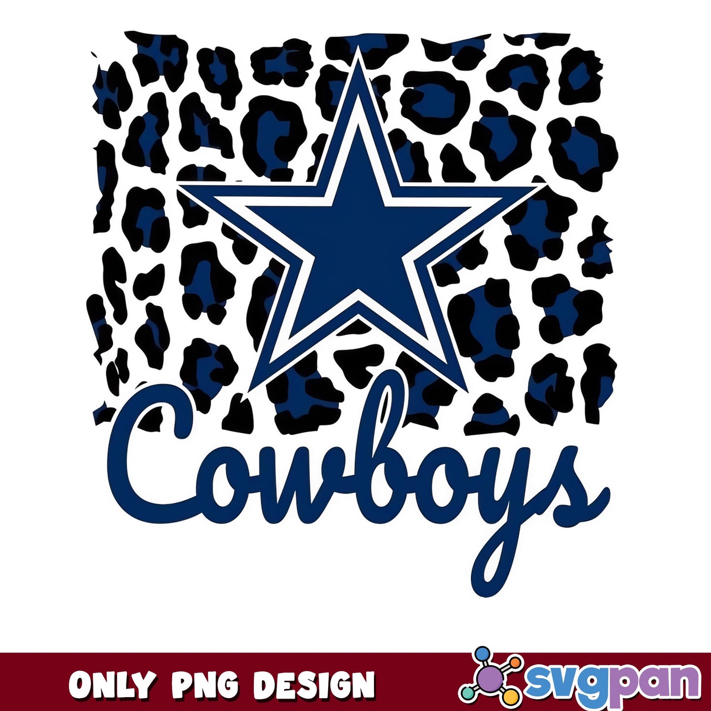 Dallas Cowboys Leopard Print PNG, Cowboys Football PNG, NFL PNG