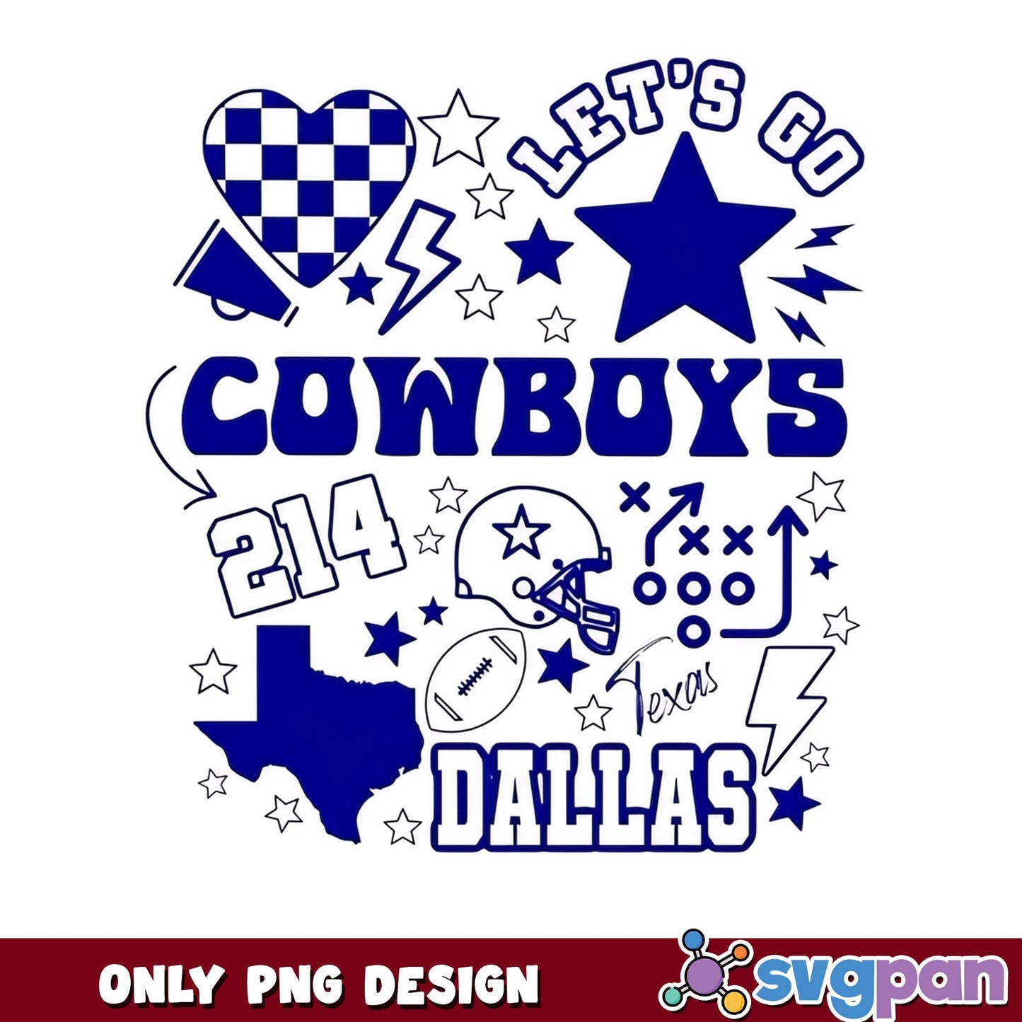 Dallas Cowboys Let's Go Football PNG, Cowboys Texas PNG, NFL PNG