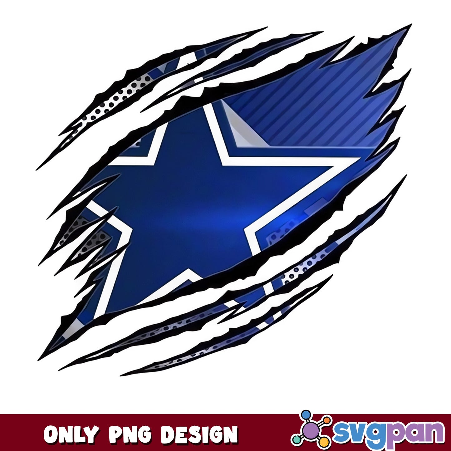 Dallas Cowboys Ripped Claw Logo PNG, Cowboys NFL PNG, Football PNG