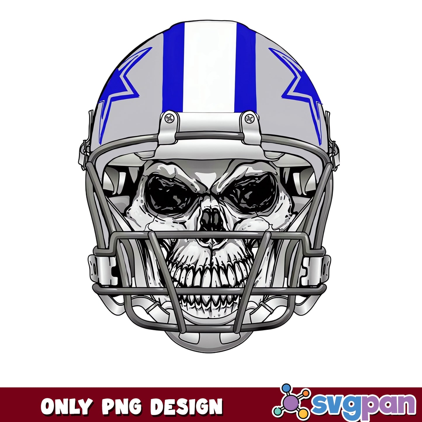 Dallas Cowboys Skull Football Helmet PNG, Cowboys PNG, NFL PNG