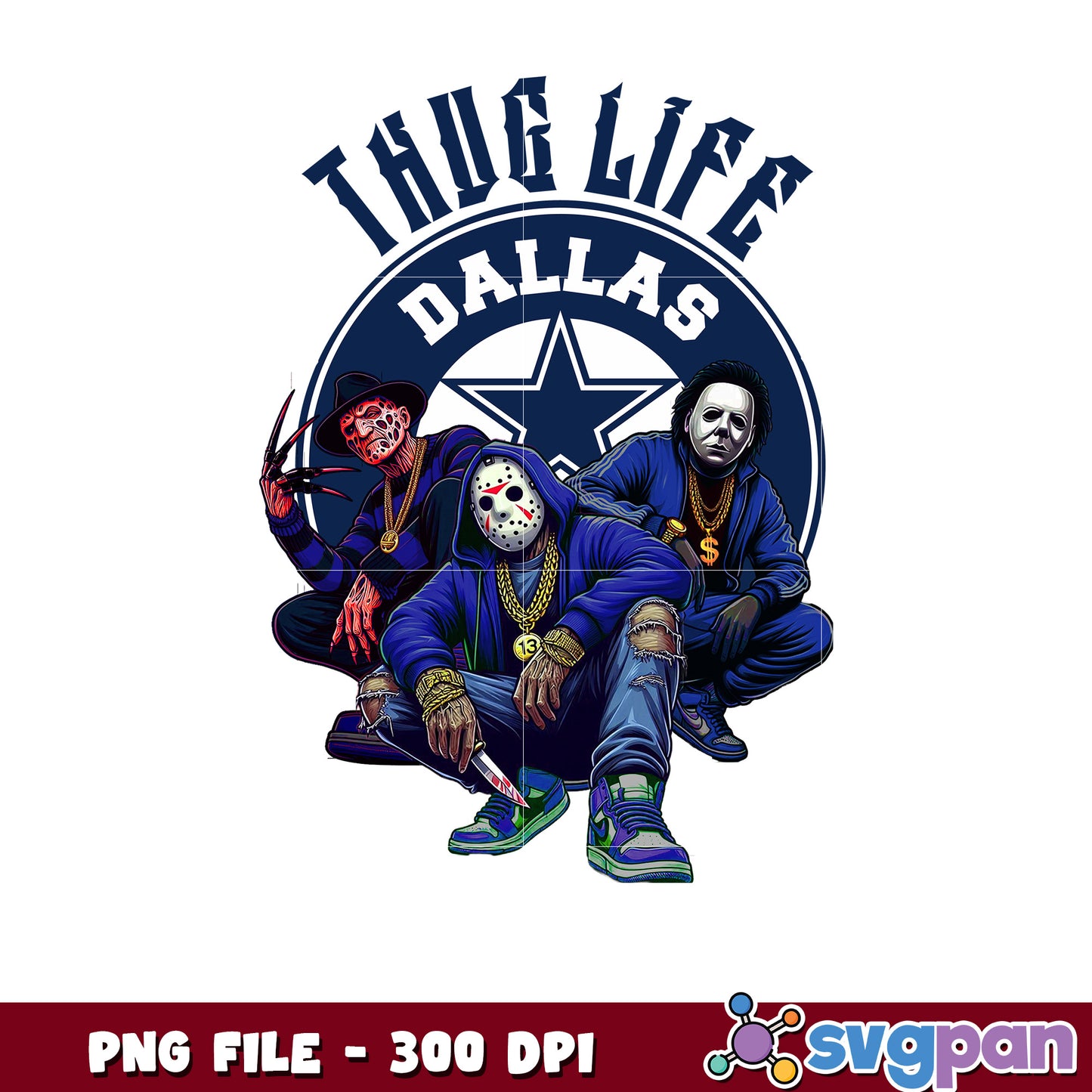 Dallas cowboys thug life design png, nation football league png, super bowl 2025 png