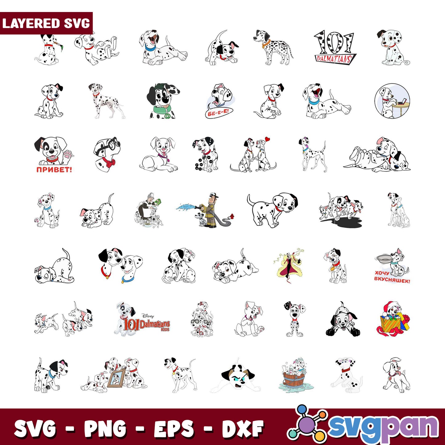 Dalmatian SVG Bundle 30 Cute Designs