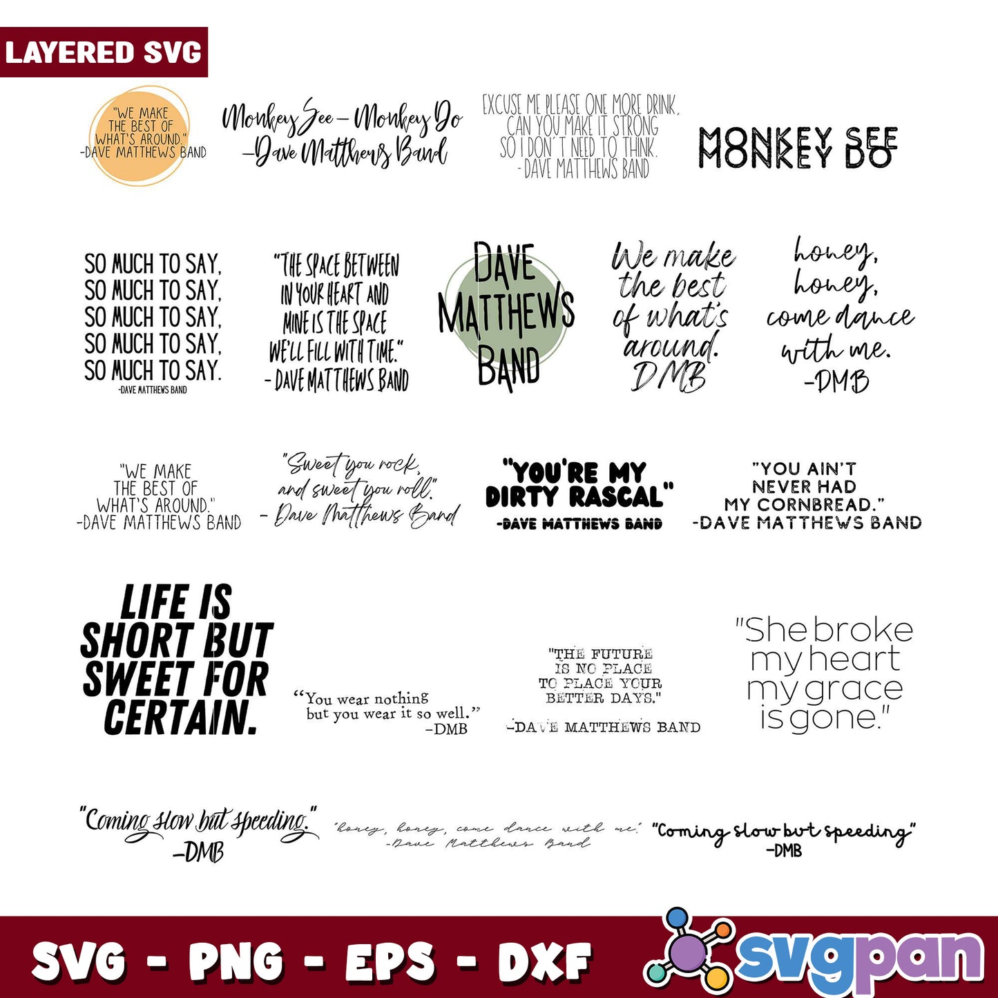 Dave Matthews Band SVG Bundle