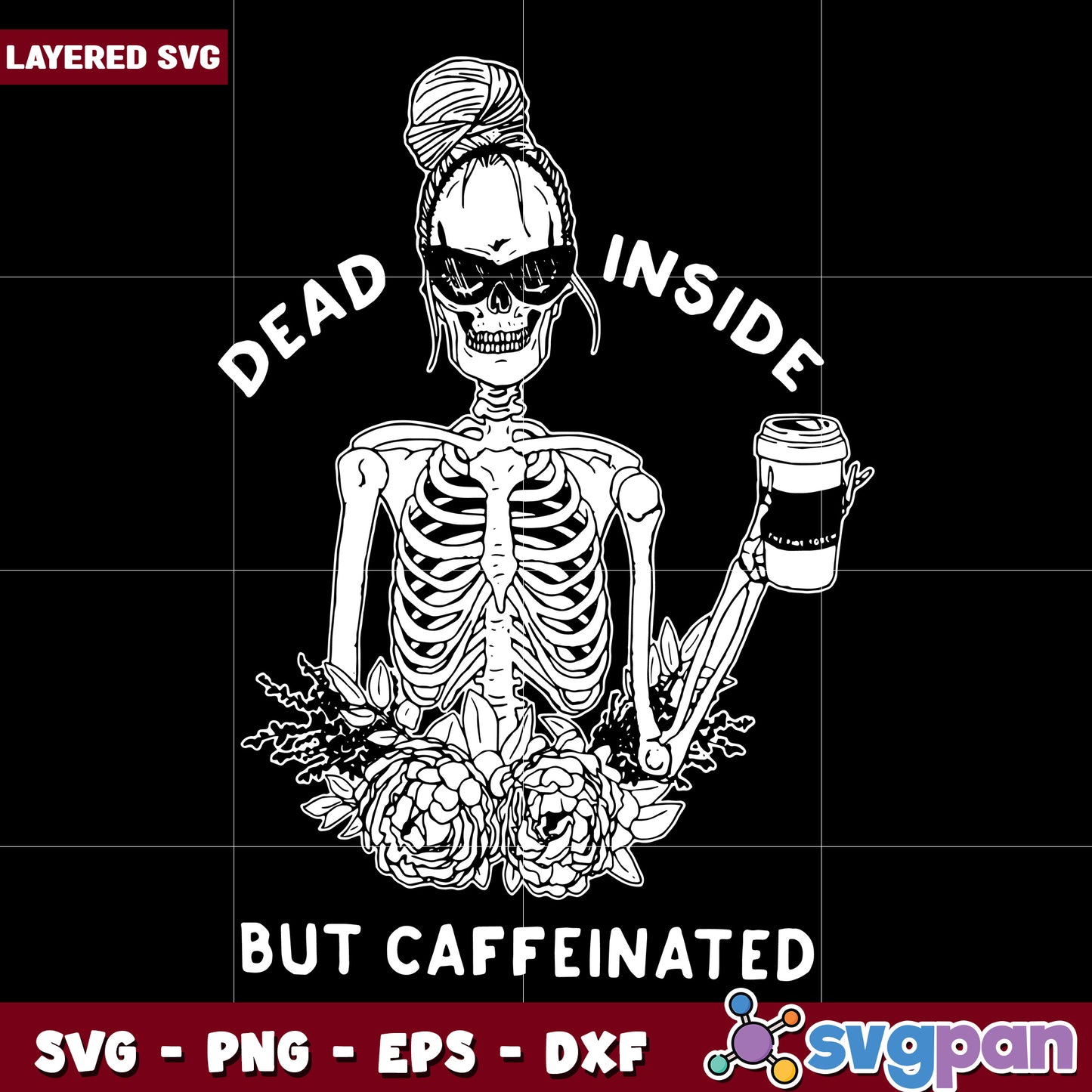 Dead inside but caffeinated svg, funny halloween svg, halloween fall svg