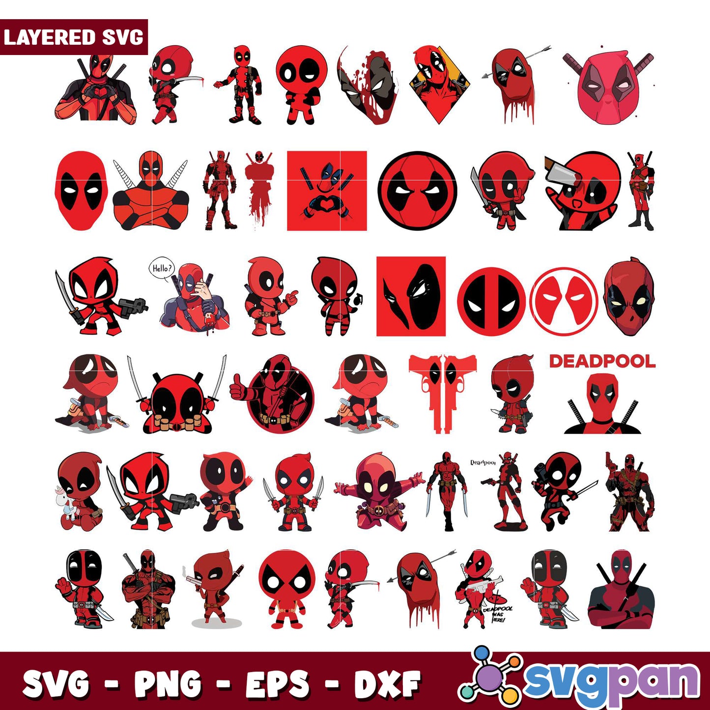 Deadpool SVG Bundle Layered Designs