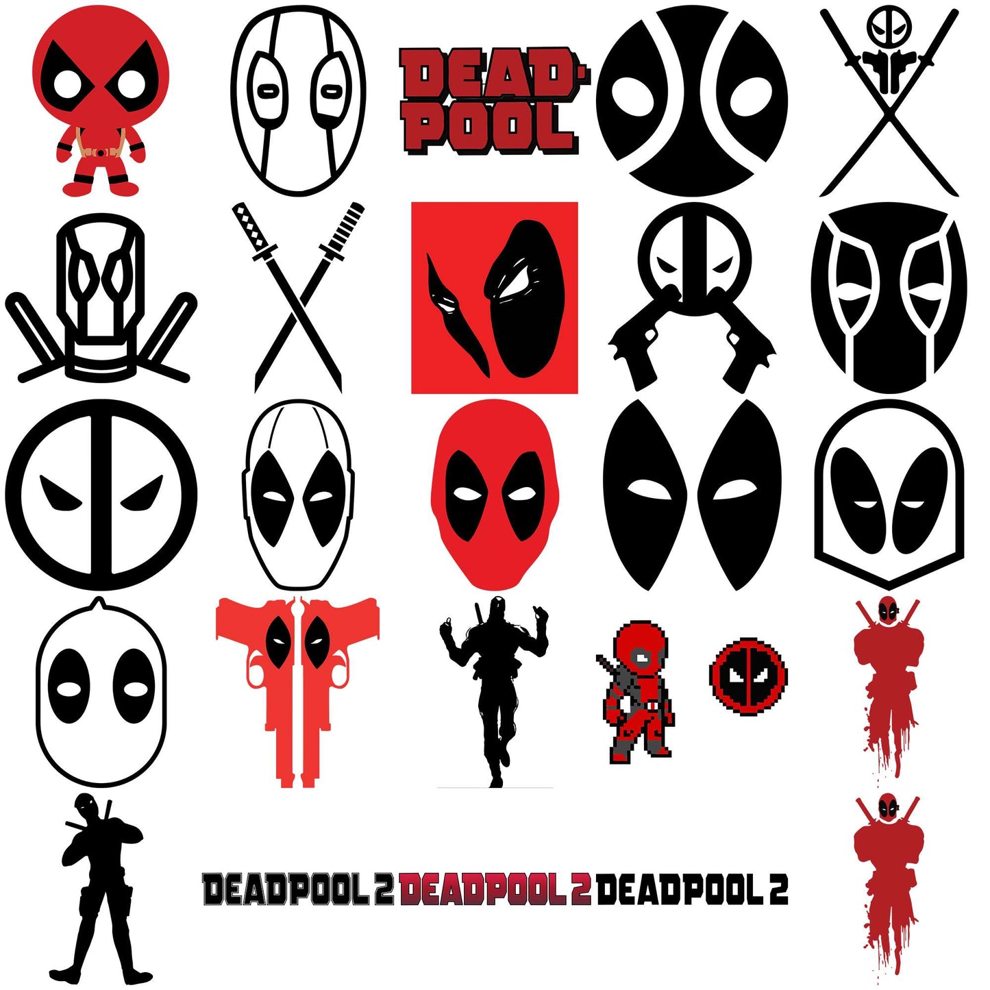 Deadpool funny design svg bundle, deadpool svg, deadpool 2 svg