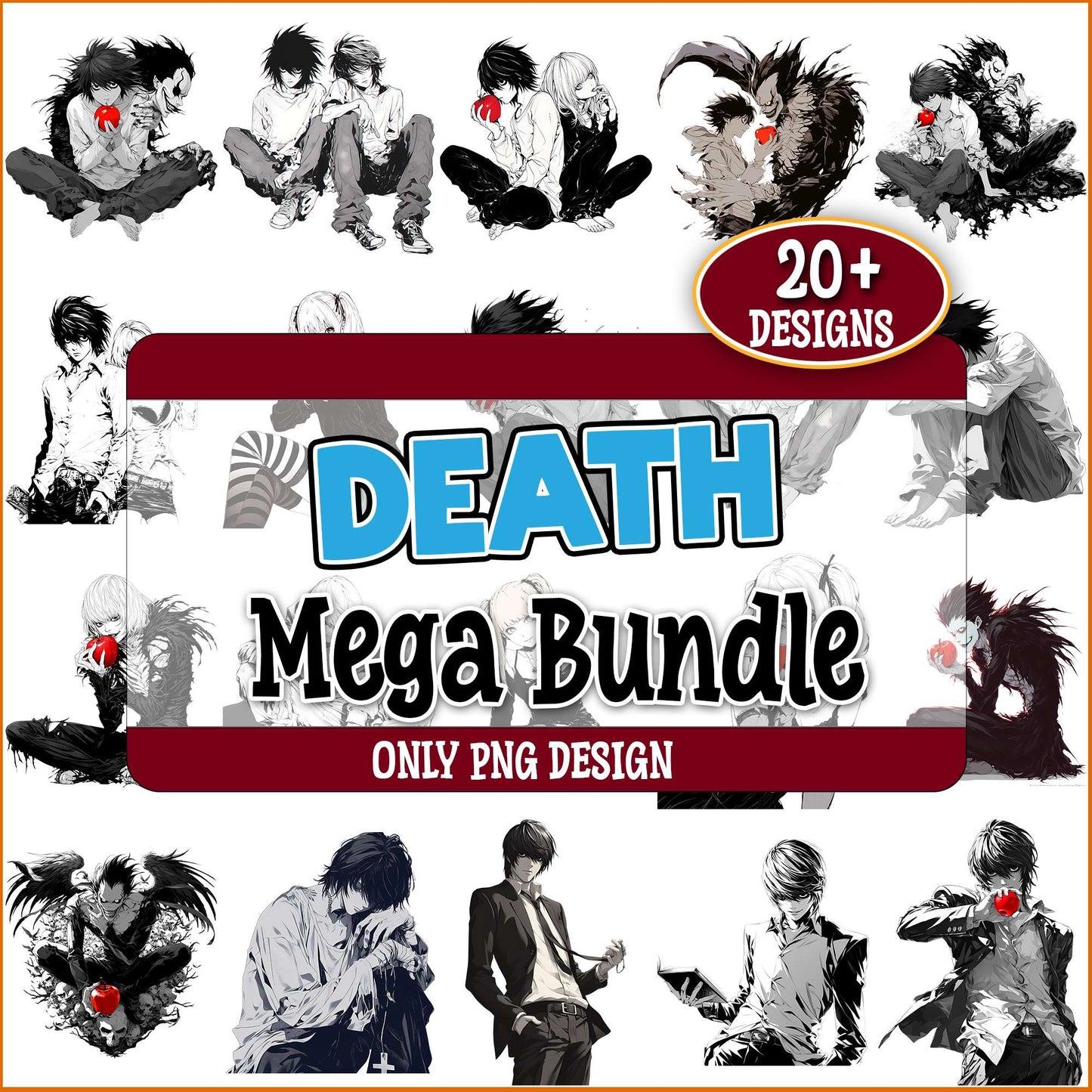 Death note design png bundle