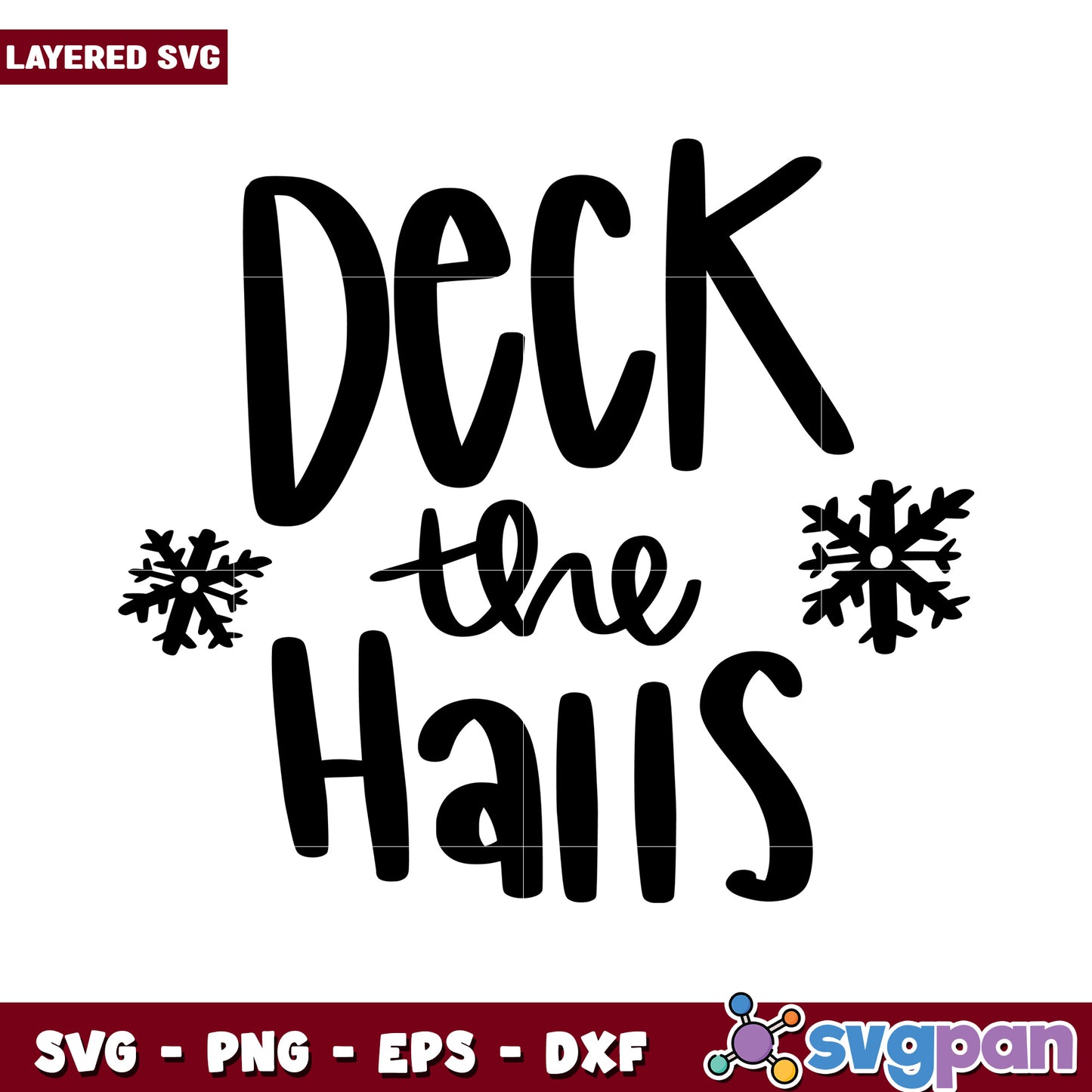 Deck the Halls SVG Design for Christmas Decor, Perfect for DIY Projects
