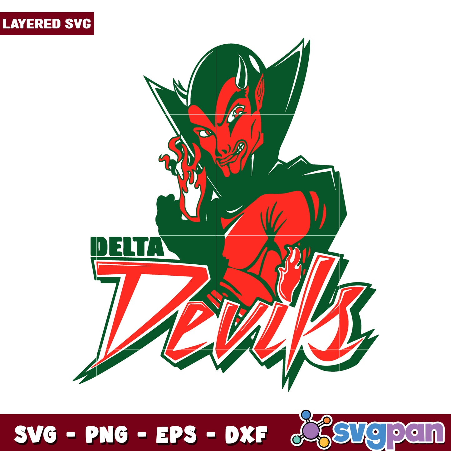 Delta Devils Logo Design, Layered SVG File for Creative Projects