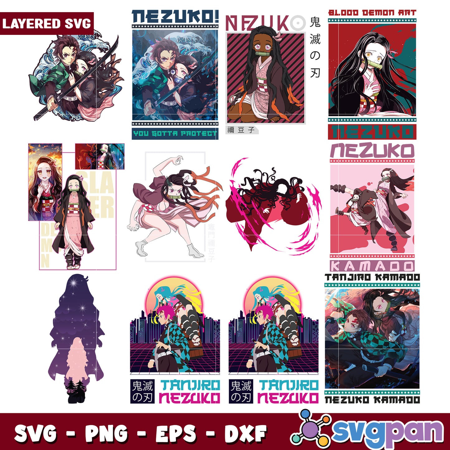 Demon Slayer Nezuko Kamado SVG Bundle