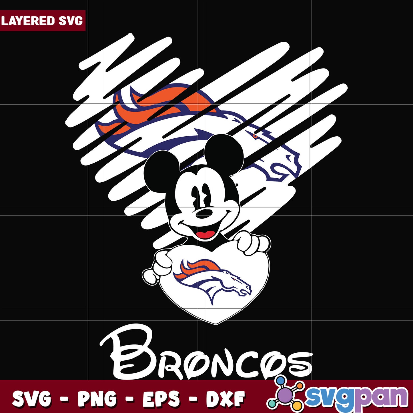 Denver Broncos heart svg, nfl teams svg, american football svg