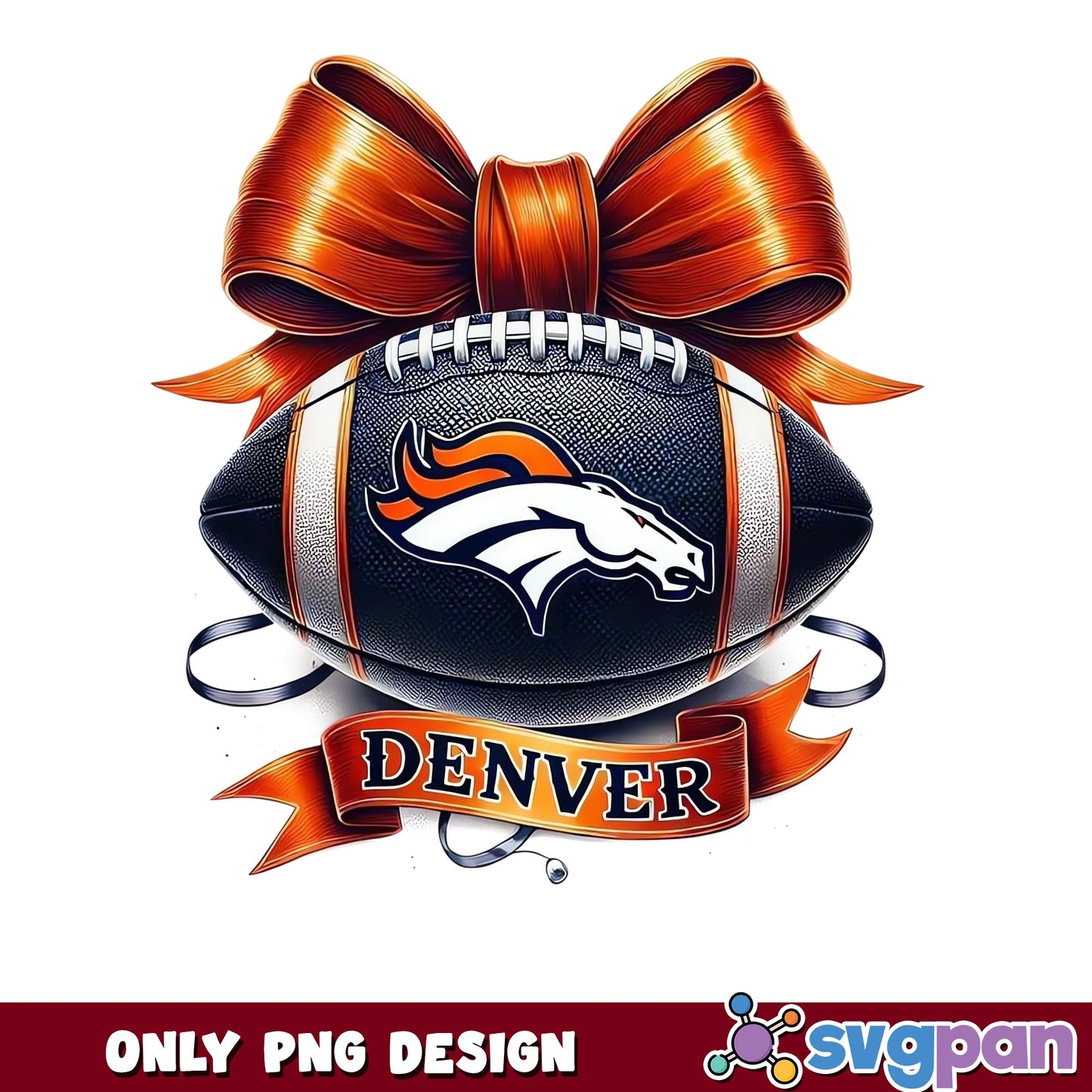Denver Broncos Football Bow PNG, NFL Team PNG, Broncos PNG