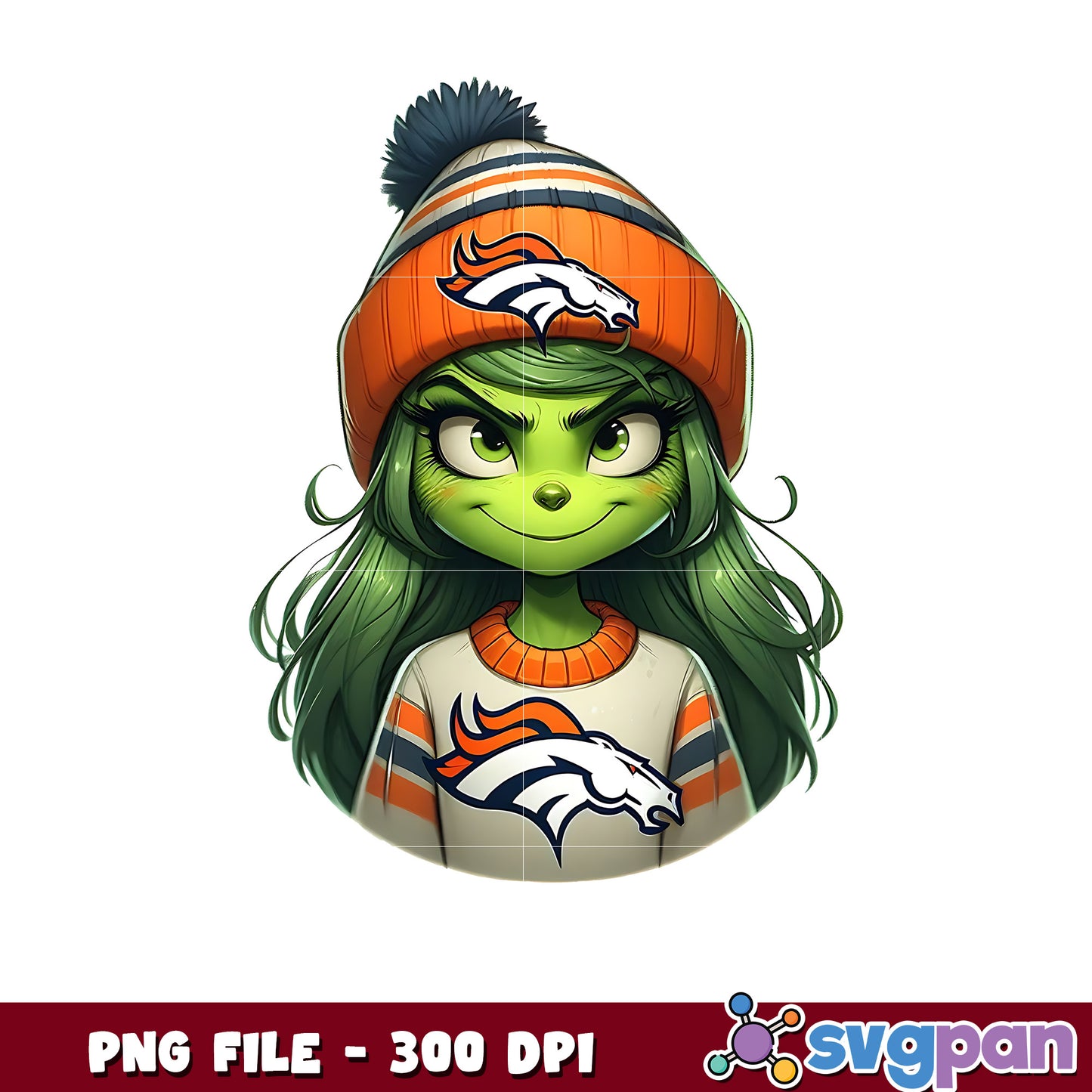 Denver broncos girl grinch png, nfl playoffs png, nfl football png